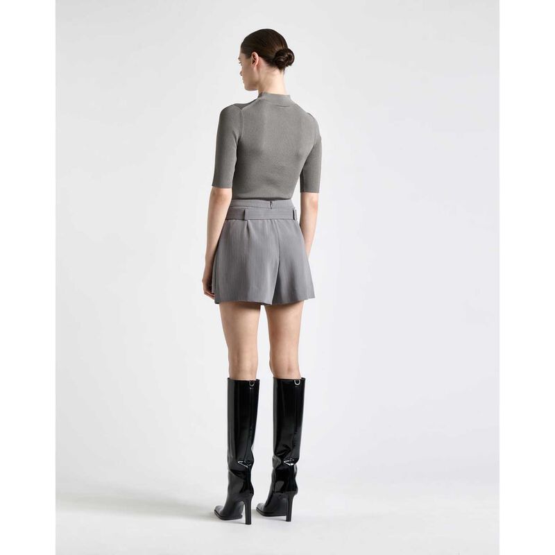 Cue Shiny Rib Elbow Sleeve Knit image number 5